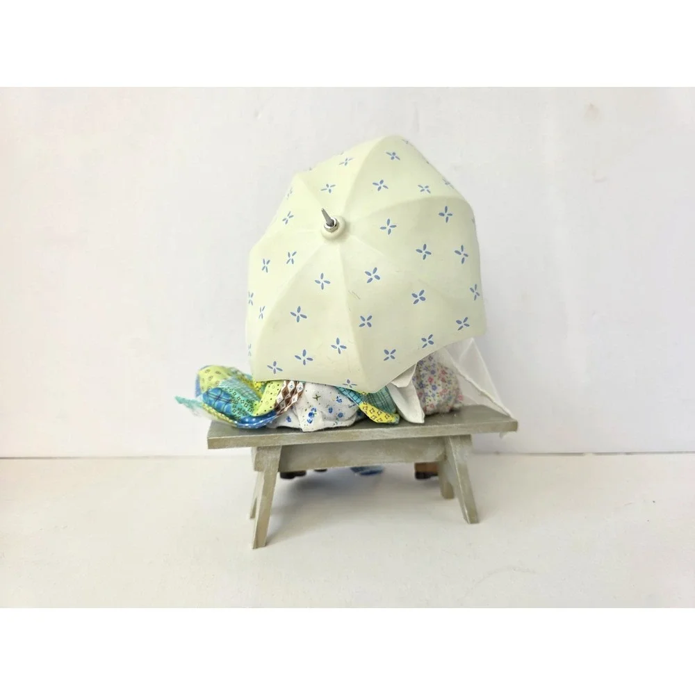 Holly Hobbie resin doll pair sitting on bench Sharing Shelter w/ tag